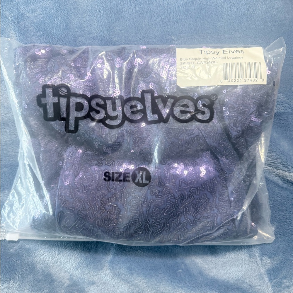 Tipsy Elves Blue Sequin Leggings